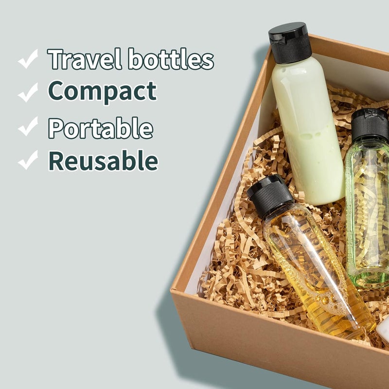 Tekson Travel Bottles Empty 2oz (10 PCS), Plastic Travel Size Cosmetic Container, TSA Amber Squeeze Bottle for Shampoo, Conditioner (Flip Cap) - Image 4